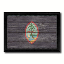 Load image into Gallery viewer, Guam US Territory Texture Flag Canvas Print Black Picture Frame