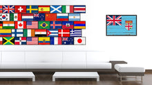 Load image into Gallery viewer, Fiji Country National Flag Vintage Canvas Print with Picture Frame Home Decor Wall Art Collection Gift Ideas