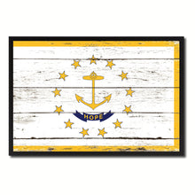 Load image into Gallery viewer, Rhode Island State Flag Vintage Canvas Print with Black Picture Frame Home DecorWall Art Collectible Decoration Artwork Gifts