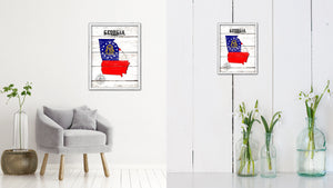 Georgia Flag Gifts Home Decor Wall Art Canvas Print with Custom Picture Frame