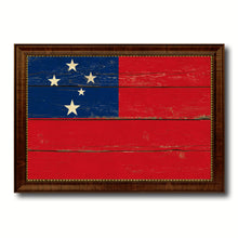 Load image into Gallery viewer, Samoa Country Flag Vintage Canvas Print with Brown Picture Frame Home Decor Gifts Wall Art Decoration Artwork