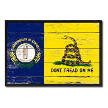 Load image into Gallery viewer, Gadsden Don't Tread On Me Tea Party Kentucky State Military Flag Vintage Canvas Print with Picture Frame Home Decor Man Cave Wall Art Collectible Decoration Artwork Gifts