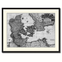 Load image into Gallery viewer, Denmark Centuries Vintage B&W Map Canvas Print, Picture Frame Home Decor Wall Art Gift Ideas