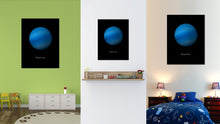 Load image into Gallery viewer, Neptune Print on Canvas Planets of Solar System Black Custom Framed Art Home Decor Wall Office Decoration