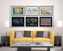 Load image into Gallery viewer, New England Vintage Sepia Map Canvas Print, Picture Frame Gifts Home Decor Wall Art Decoration