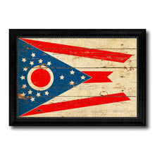 Load image into Gallery viewer, Ohio State Vintage Flag Canvas Print with Black Picture Frame Home Decor Man Cave Wall Art Collectible Decoration Artwork Gifts