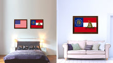 Load image into Gallery viewer, Gadsden Don't Tread On Me Georgia State Military Flag Canvas Print with Brown Picture Frame Home Decor Wall Art Gift Ideas