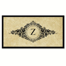 Load image into Gallery viewer, Alphabet Letter Z Brown Canvas Print, Black Custom Frame