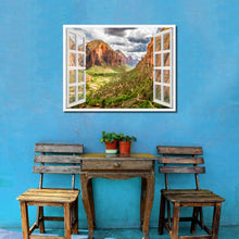 Load image into Gallery viewer, Landscape Zion National Park Picture French Window Framed Canvas Print Home Decor Wall Art Collection
