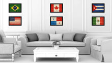 Load image into Gallery viewer, Panama Country Flag Texture Canvas Print with Black Picture Frame Home Decor Wall Art Decoration Collection Gift Ideas