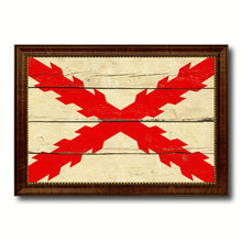 Load image into Gallery viewer, Spanish Ensign Spain Royal War Military Flag Vintage Canvas Print with Brown Picture Frame Gifts Ideas Home Decor Wall Art Decoration