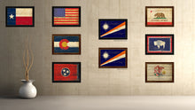 Load image into Gallery viewer, Marshall Islands Country Flag Vintage Canvas Print with Brown Picture Frame Home Decor Gifts Wall Art Decoration Artwork