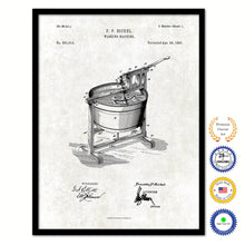 Load image into Gallery viewer, 1887 Washing Machine Old Patent Art Print on Canvas Custom Framed Vintage Home Decor Wall Decoration Great for Gifts
