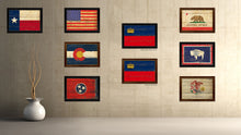 Load image into Gallery viewer, Liechtenstein Country Flag Vintage Canvas Print with Brown Picture Frame Home Decor Gifts Wall Art Decoration Artwork