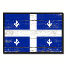 Load image into Gallery viewer, Quebec City Canada Flag Vintage Canvas Print with Black Picture Frame Home Decor Wall Art Collectible Decoration Artwork Gifts