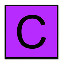Load image into Gallery viewer, Alphabet C Purple Canvas Print Black Frame Kids Bedroom Wall Décor Home Art
