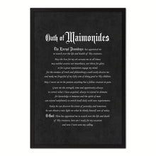 Load image into Gallery viewer, Maimonides Medical Oath, Hippocratic Oath, Medical Gifts, Gift for Doctor, Medical Decor, Medical Student, Office Decor, doctor office, Black Frame