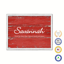 Load image into Gallery viewer, Savannah Name Plate White Wash Wood Frame Canvas Print Boutique Cottage Decor Shabby Chic
