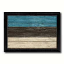 Load image into Gallery viewer, Estonia Country Flag Texture Canvas Print with Black Picture Frame Home Decor Wall Art Decoration Collection Gift Ideas