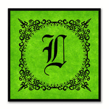 Load image into Gallery viewer, Alphabet L Green Canvas Print Black Frame Kids Bedroom Wall Décor Home Art