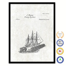 Load image into Gallery viewer, 1837 Floating Dock Old Patent Art Print on Canvas Custom Framed Vintage Home Decor Wall Decoration Great for Gifts