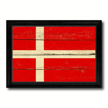 Load image into Gallery viewer, Denmark Country Flag Vintage Canvas Print with Black Picture Frame Home Decor Gifts Wall Art Decoration Artwork