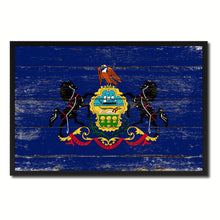 Load image into Gallery viewer, Pennsylvania State Flag Vintage Canvas Print with Black Picture Frame Home DecorWall Art Collectible Decoration Artwork Gifts