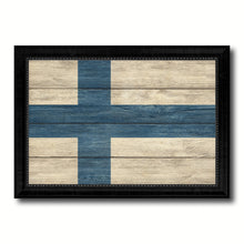 Load image into Gallery viewer, Finland Country Flag Texture Canvas Print with Black Picture Frame Home Decor Wall Art Decoration Collection Gift Ideas