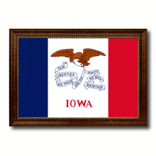 Load image into Gallery viewer, Iowa State Flag Canvas Print with Custom Brown Picture Frame Home Decor Wall Art Decoration Gifts
