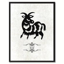 Load image into Gallery viewer, Zodiac Ram Horoscope Canvas Print, Black Picture Frame Home Decor Wall Art Gift