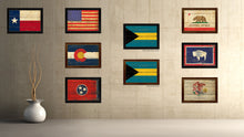 Load image into Gallery viewer, Bahama Country Flag Vintage Canvas Print with Brown Picture Frame Home Decor Gifts Wall Art Decoration Artwork