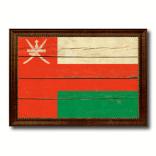 Load image into Gallery viewer, Oman Country Flag Vintage Canvas Print with Brown Picture Frame Home Decor Gifts Wall Art Decoration Artwork