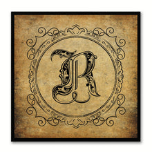 Load image into Gallery viewer, Alphabet R Brown Canvas Print Black Frame Kids Bedroom Wall Décor Home Art