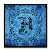Load image into Gallery viewer, Alphabet H Blue Canvas Print Black Frame Kids Bedroom Wall Décor Home Art