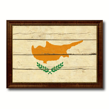 Load image into Gallery viewer, Cyprus Country Flag Vintage Canvas Print with Brown Picture Frame Home Decor Gifts Wall Art Decoration Artwork