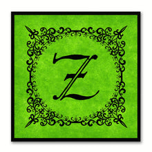 Load image into Gallery viewer, Alphabet Z Green Canvas Print Black Frame Kids Bedroom Wall Décor Home Art