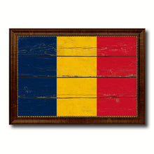 Load image into Gallery viewer, Chad Country Flag Vintage Canvas Print with Brown Picture Frame Home Decor Gifts Wall Art Decoration Artwork