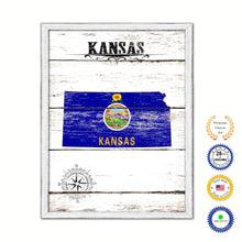 Load image into Gallery viewer, Kansas Flag Gifts Home Decor Wall Art Canvas Print with Custom Picture Frame
