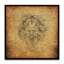 Load image into Gallery viewer, Zodiac Leo Horoscope Brown Canvas Print, Black Custom Frame