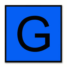 Load image into Gallery viewer, Alphabet G Blue Canvas Print Black Frame Kids Bedroom Wall Décor Home Art