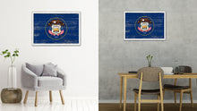 Load image into Gallery viewer, Utah State Flag Shabby Chic Gifts Home Decor Wall Art Canvas Print, White Wash Wood Frame