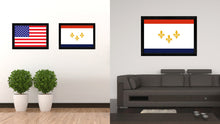 Load image into Gallery viewer, New Orleans City Louisiana State Flag Canvas Print Black Picture Frame