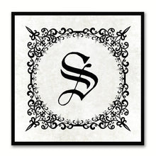 Load image into Gallery viewer, Alphabet S White Canvas Print Black Frame Kids Bedroom Wall Décor Home Art