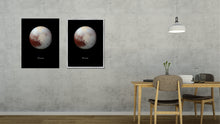 Load image into Gallery viewer, Pluto Print on Canvas Planets of Solar System Silver Picture Framed Art Home Decor Wall Office Decoration