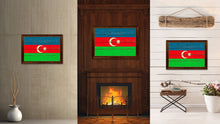 Load image into Gallery viewer, Azerbaijan Country Flag Vintage Canvas Print with Brown Picture Frame Home Decor Gifts Wall Art Decoration Artwork