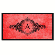 Load image into Gallery viewer, Alphabet Letter A Red Canvas Print, Black Custom Frame