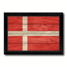 Load image into Gallery viewer, Denmark Country Flag Texture Canvas Print with Black Picture Frame Home Decor Wall Art Decoration Collection Gift Ideas