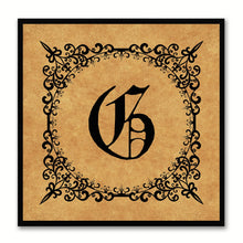Load image into Gallery viewer, Alphabet G Brown Canvas Print Black Frame Kids Bedroom Wall Décor Home Art
