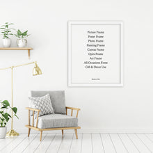 Load image into Gallery viewer, White Wood Frame Signature Frames Perfect Modern Comtemporary Photo Art Gallery Poster Photograph Home Decor