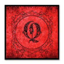 Load image into Gallery viewer, Alphabet Q Red Canvas Print Black Frame Kids Bedroom Wall Décor Home Art
